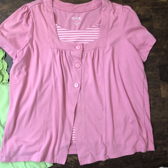 2 BLAIR Summer Tops size 2XL, very good condition, dusty pink, lime green - Picture 3 of 12